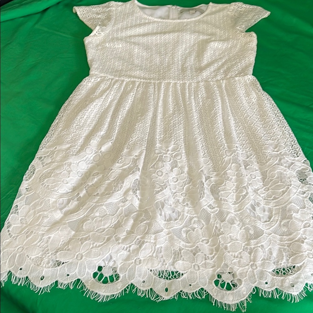 LOFT Kids White Lace Dress used